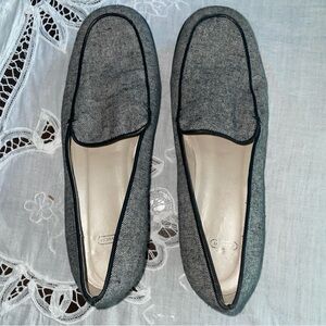Coach Women's Canvas Loafers Slip On SoHo  Made in Italy Gray Tweed 8.5